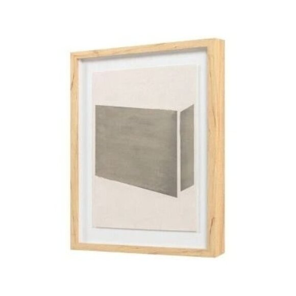 Threshold‎ Studio McGee 16x20 Color Block Abstract Glass Framed Wall Art Lt Navy - Picture 1 of 8